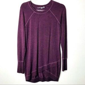 Athleta purple long tunic sweater size XS BoxP High low thumb hole